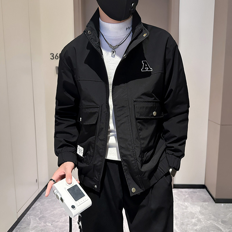 秋季男士工装外套夹克上衣修身社会小伙高级感B323-JK04-P98,男装夹克,星座301C（原B323）