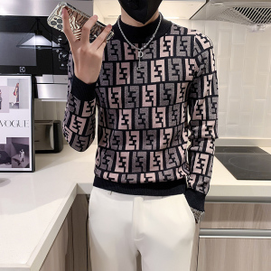 精神社会小伙半高领毛衣男修身型潮牌高级感针织衫 两色 M16-P68图片