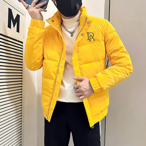社会小伙棉衣男立领亮面修身刺绣棉服B323-MY01-P108控148图片