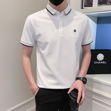 社会小伙短袖polo衫男宇航员浮雕图案PL04/P55控75，男装Polo衫，星座301C（原B323）