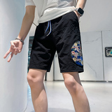 B323-DK17-P48控68社会小伙店主风潮流百搭风休闲短裤五分裤，男装牛仔裤，星座301C（原B323）