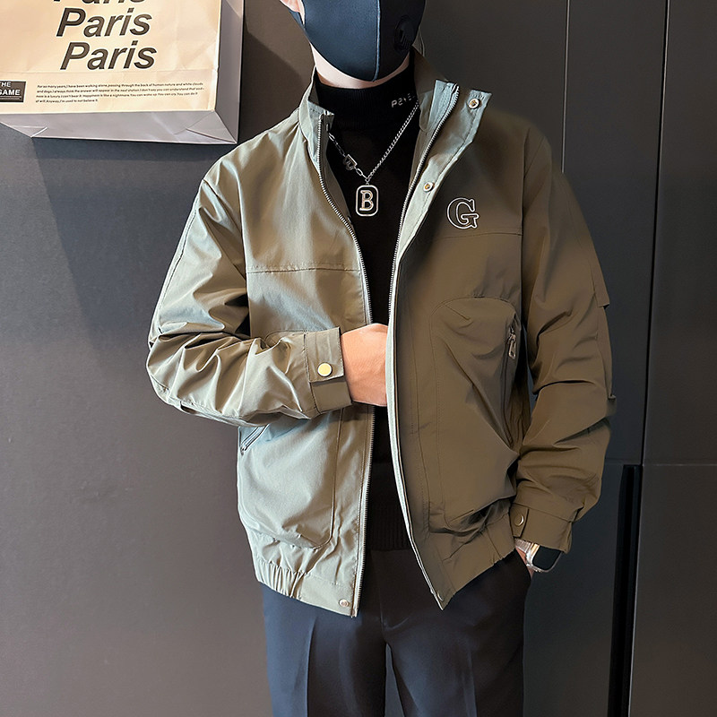 抖音高级感外套男潮牌痞帅社会小伙男装夹克B323-JK05-P98,男装夹克,星座301C（原B323）