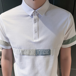 短袖polo衫男潮牌痞帅高级感拼接男装衣服社会B323/PL12/特P58图片