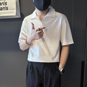 男士短袖T恤韩版潮流翻领polo衫社会小伙店主风B323-DT41-P48控68,男装Polo衫,星座301C（原B323）