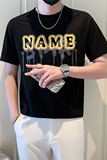 男士短袖T恤潮牌社会小伙时尚圆领字母印花B323-DT07-P45控65，男装T恤，星座301C（原B323）