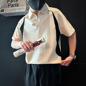 设计感半拉链短袖男POLO衫社会小伙店主风青年潮流B323-PL16-P55图片