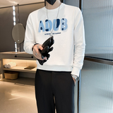 精神社会小伙卫衣男字母刺绣修身潮牌春秋款网红两色WY02-P53，男装卫衣，星座301C（原B323）