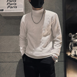 高品质纯色提花毛衣男高级感社会小伙针织衫B323-M47A-P78控108，男装针织衫/毛衣，星座301C（原B323）