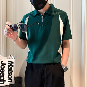 设计感半拉链短袖男POLO衫社会小伙店主风青年潮流B323-PL16-P55图片