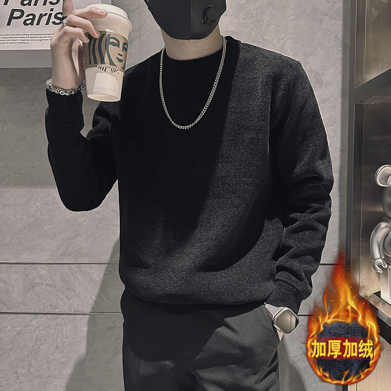 抖音直播备货2万件针织卫衣男加绒加厚社会小伙B323-M57-P58控78，男装卫衣，星座301C（原B323）