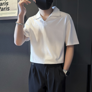 男士短袖T恤韩版潮流翻领polo衫社会小伙店主风B323-DT41-P48控68图片