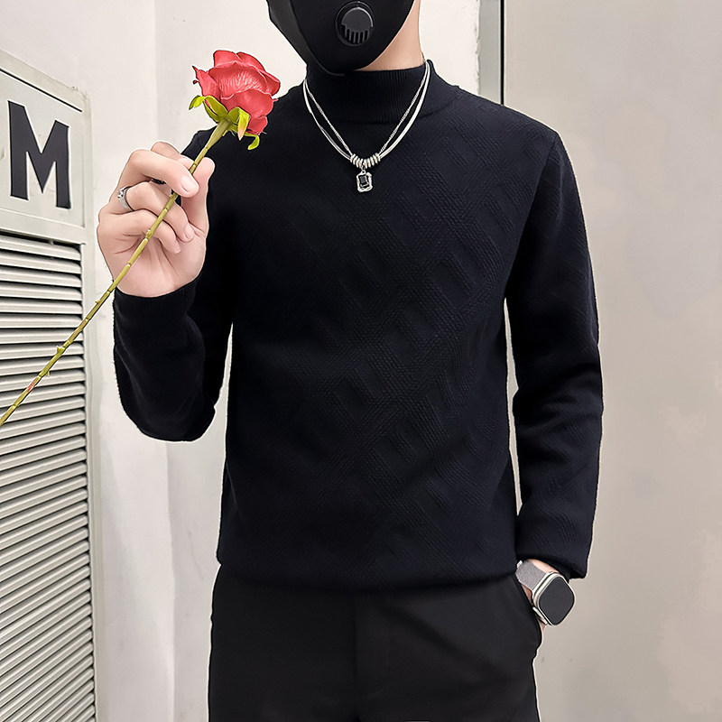 高支高密抖音社会小伙毛衣男肌理感提花针织衫B323-M37-P78控108,男装针织衫/毛衣,星座301C（原B323）