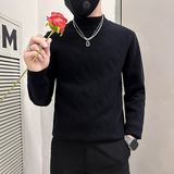 高支高密抖音社会小伙毛衣男肌理感提花针织衫B323-M37-P78控108，男装针织衫/毛衣，星座301C（原B323）