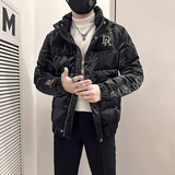 社会小伙棉衣男立领亮面修身刺绣棉服B323-MY01-P108控148，男装棉衣，星座301C（原B323）