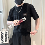 B323-DT51-P48控68短袖T恤男社会小伙店主风圆领时尚潮牌半袖衣服，男装T恤，星座301C（原B323）