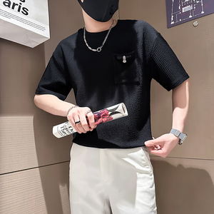 B323-DT70-P48控68社会小伙短袖T恤男店主风潮流百搭半袖衣服图片