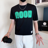 2025新款潮牌社会小伙短袖T恤good字母印花B323-DT01-特P38控58，男装T恤，星座301C（原B323）