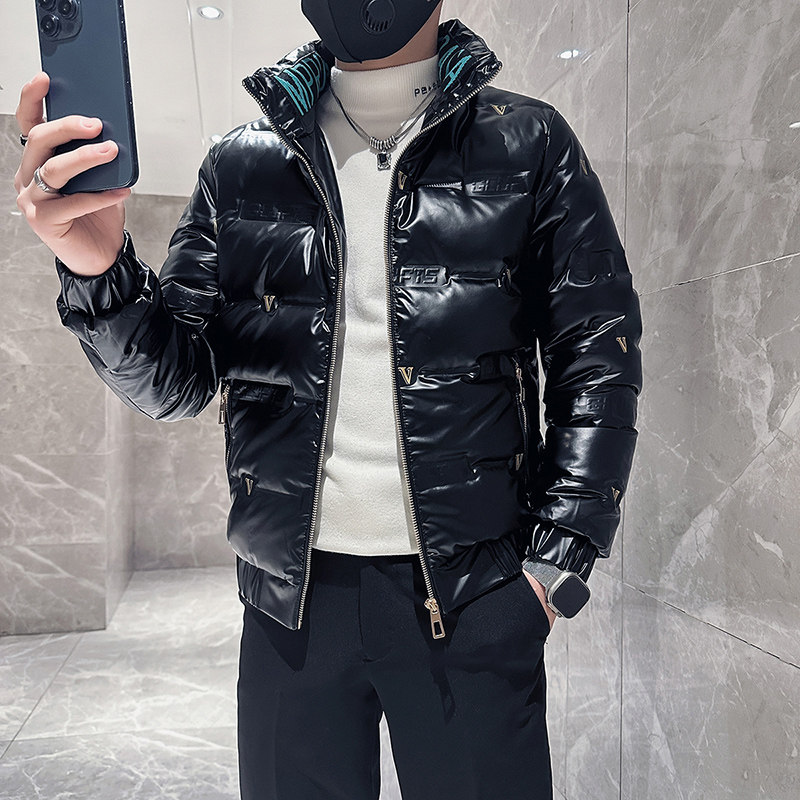 立领羽绒服男修身社会小伙立体字母印花B323-YR01-P128控168，男装羽绒服，星座301C（原B323）