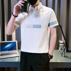 短袖polo衫男潮牌痞帅高级感拼接男装衣服社会B323/PL12/特P58