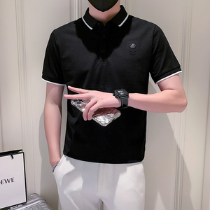 社会小伙短袖polo衫男宇航员浮雕图案PL04/P55控75图片