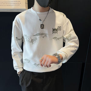 泰山印花刺绣卫衣男潮牌社会小伙高级感痞帅外套B323/WY13/P65图片