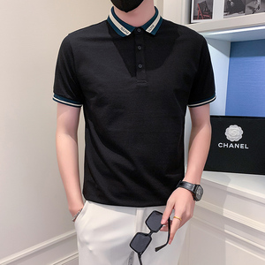 社会小伙短袖polo衫男修身潮流时尚抖音PL03/特P48控68图片