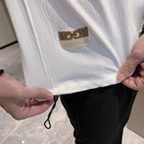 短袖polo衫男夏季潮牌高级感贴条翻领社会风T恤白色PL14/特P45，男装T恤，星座301C（原B323）