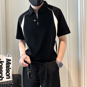 设计感半拉链短袖男POLO衫社会小伙店主风青年潮流B323-PL16-P55图片