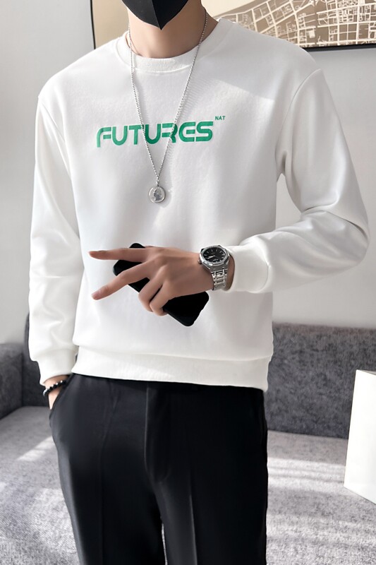 网红社会小伙卫衣男长袖2023新款修身字母印花两色WY06-P53控75,男装卫衣,星座301C（原B323）