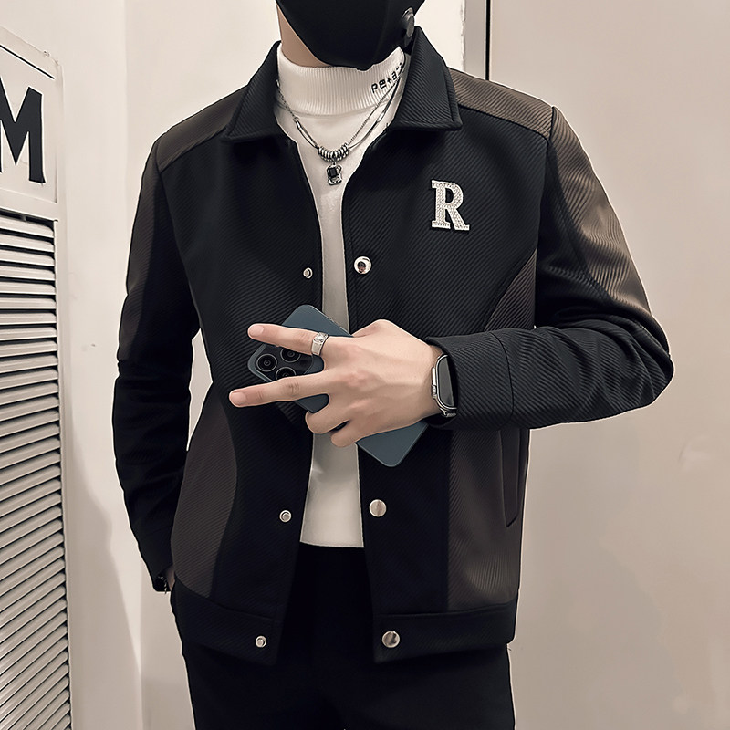 高品质有垫肩社会小伙外套男高级感痞帅夹克B323-JK09-P88控128,男装夹克,星座301C（原B323）