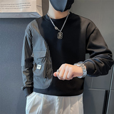 条纹拼接真口袋卫衣男设计感潮牌社会小伙长袖外套B323/WY09/P58，女装短外套，星座301C（原B323）