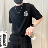 B323-DT60-特P38控58短袖T恤男社会小伙店主风圆领潮牌半袖衣服，男装T恤，星座301C（原B323）