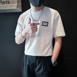 B323-DT51-P48控68短袖T恤男社会小伙店主风圆领时尚潮牌半袖衣服，男装T恤，星座301C（原B323）