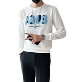 精神社会小伙卫衣男字母刺绣修身潮牌春秋款网红两色WY02-P53，男装卫衣，星座301C（原B323）