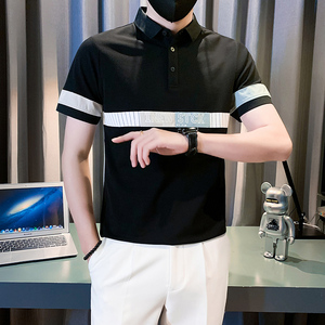 短袖polo衫男潮牌痞帅高级感拼接男装衣服社会B323/PL12/特P58
