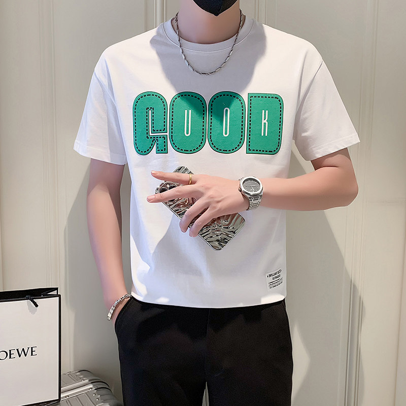 2025新款潮牌社会小伙短袖T恤good字母印花B323-DT01-特P38控58,男装T恤,星座301C（原B323）