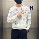 社会小伙卫衣男加绒印花B323-WY18R常规P58控78加绒P68控88，男装卫衣，星座301C（原B323）