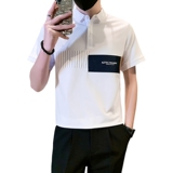 拼接polo衫男短袖潮牌高级感痞帅炸街半袖B323/PL11/特P58控78，男装T恤，星座301C（原B323）