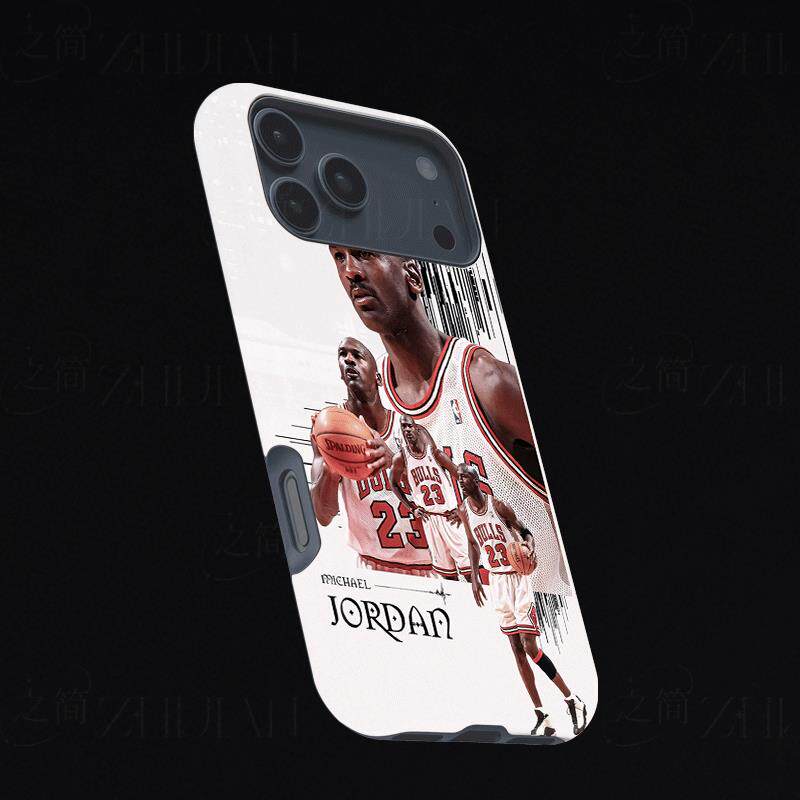乔丹公牛磨砂磁吸手机壳大孔亮面硬壳适用苹果iphone18promax华为PURAXVIEW小米15PRO小米17PROMAX