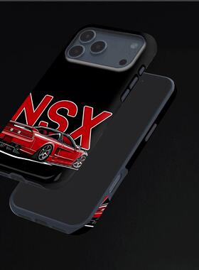 NSX红色跑车硬壳磨砂磁吸手机壳适用苹果iphone17promax华为荣耀500proFINDX8至尊小米15PROMATE70PRO+
