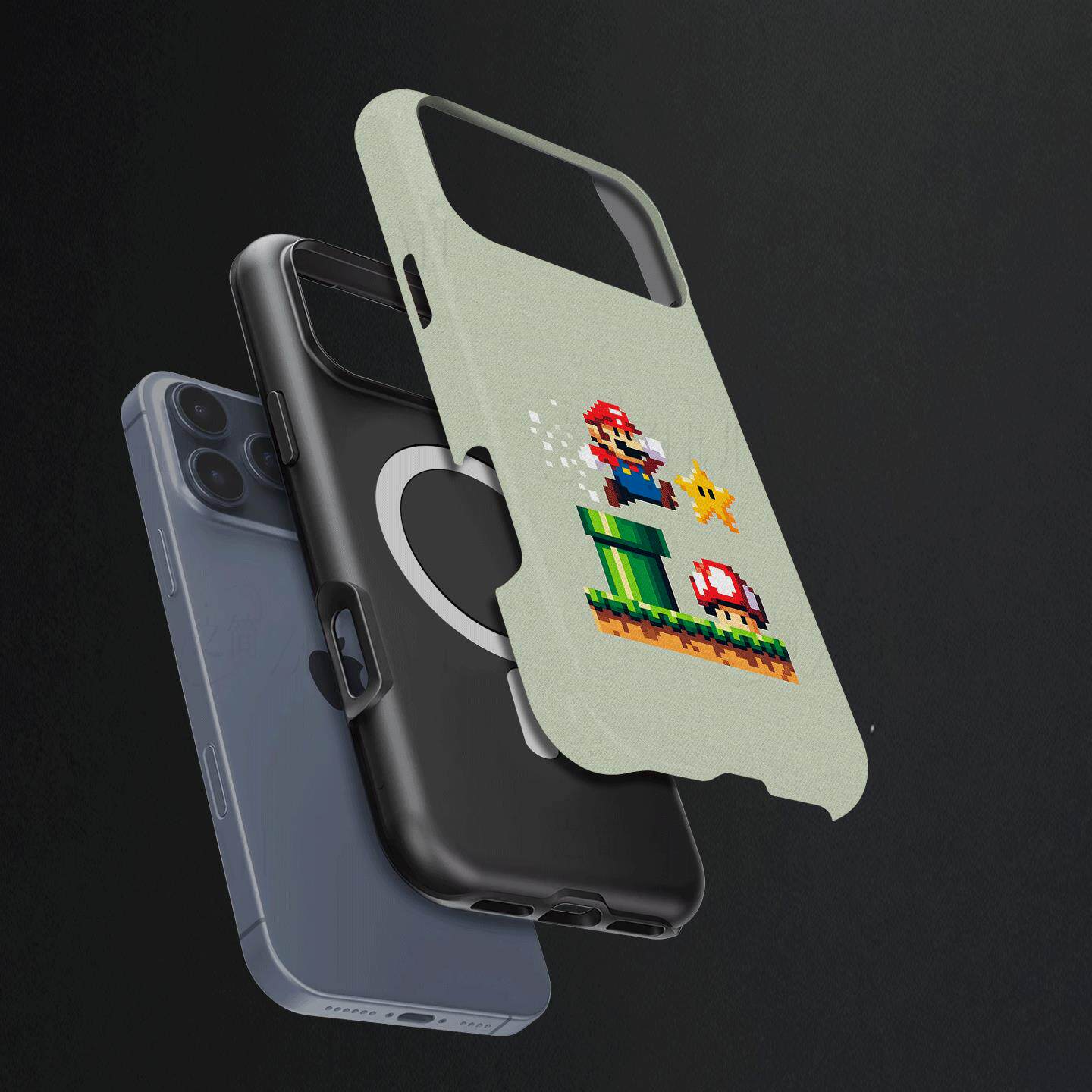 像素马里奥硬壳磨砂磁吸手机壳适用苹果iphone17promax华为小米14proVIVOX200SP80ULTRAP70PRO