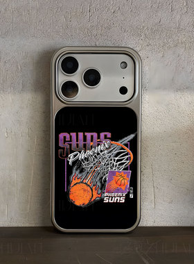 太阳队篮球手机壳大孔电镀黑框碳纤纹二合一磁吸适用苹果17promax华为MATE70PROPLUS小米17PROMAXPURA80PROPL