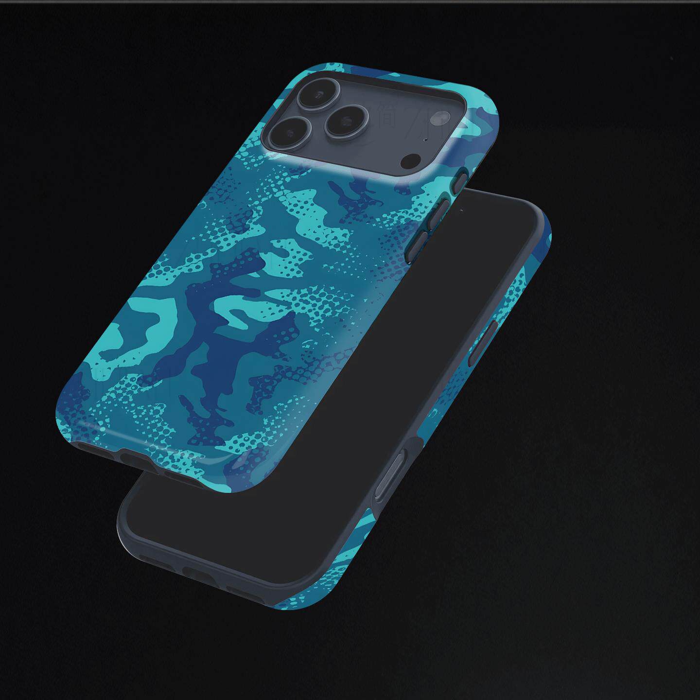 蓝绿迷彩纹硬壳磨砂磁吸手机壳适用苹果iphone17promax华为荣耀MAGIC7PROOPPOFINDX9PROMATE80PROMAX荣耀MAGI
