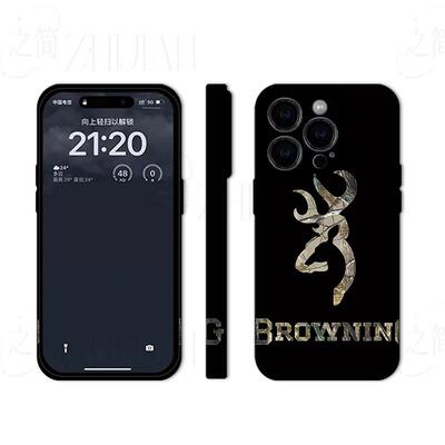 勃朗宁迷彩鹿磨砂磁吸手机壳大孔亮面硬壳适用苹果iphone18promax华为PURAXVIEW华为MATE40PROPLUSVIVOX80PRO