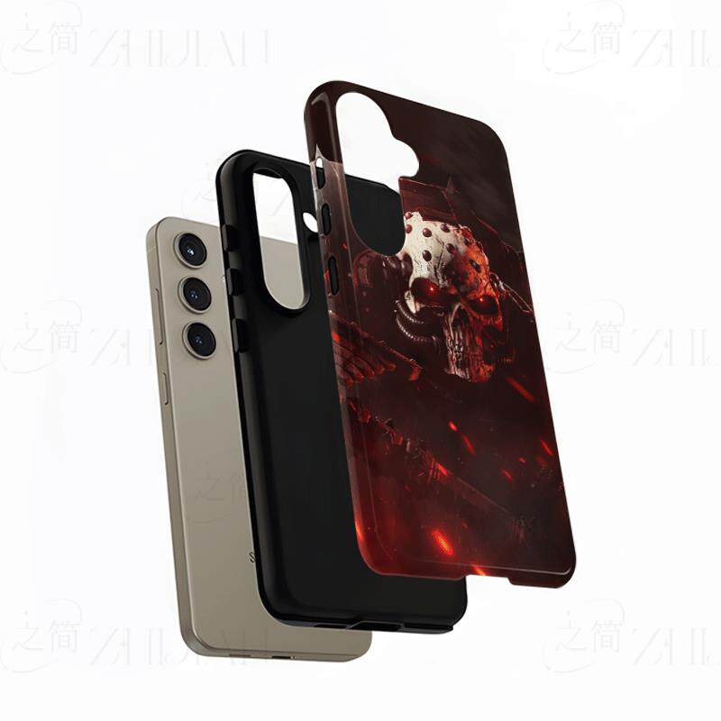 血瞳骷髅战甲磨砂磁吸手机壳大孔亮面硬壳适用苹果iphone18promax华为PURAXVIEW华为NOVA12PRO荣耀MAGIC6PRO