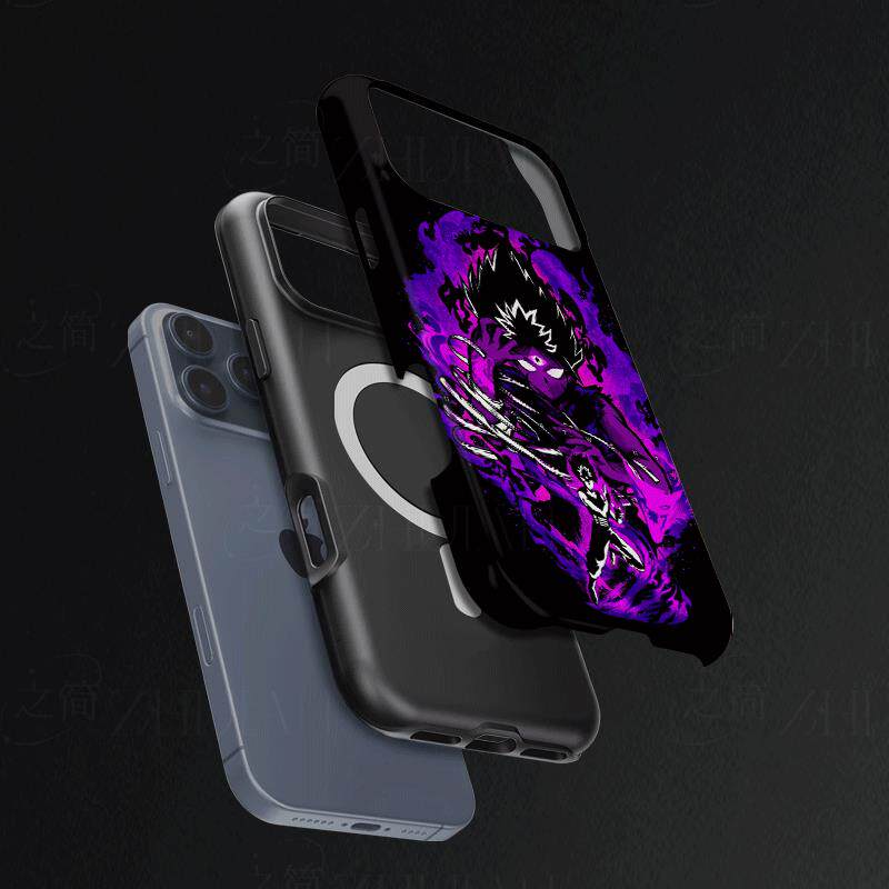 飞影紫炎插画磨砂磁吸手机壳大孔亮面硬壳适用苹果iphone18promax华为PURAXVIEW荣耀WIN红米NOTE14PROPLUS