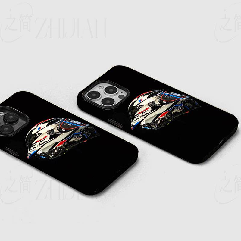 宝马摩托头盔磨砂磁吸手机壳大孔亮面硬壳适用苹果iphone18promax华为PURAXVIEWOPPOFINDX5PRO小米15PRO