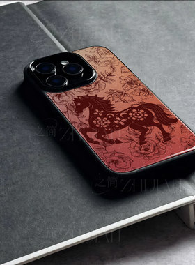 苹果17promax马年马上有钱E玻璃手机壳马年新年祝福有钱适用苹果华为VIVOY300T荣耀WINRT红米NOTE15PROPLUS荣