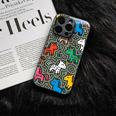 苹果17promax好多彩马玻璃手机壳马年新年祝福有钱适用苹果华为荣耀400PRO一加15VIVOS50PROMINI小米CIVI5PRO