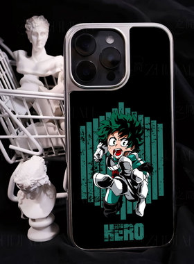 绿谷出久出击手机壳大孔电镀黑框碳纤纹二合一磁吸适用苹果17promax华为PURA70ULTRAMATE60PROPLUSPURA70PROP